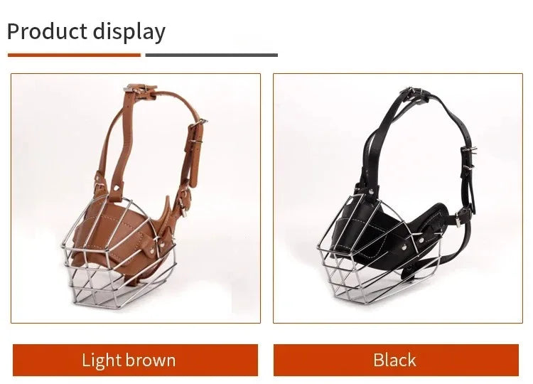 Adjustable Leather Dog Muzzle – Anti-Bite & Breathable