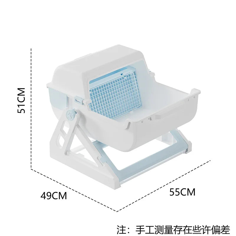 Enclosed Folding Cat Litter Box
