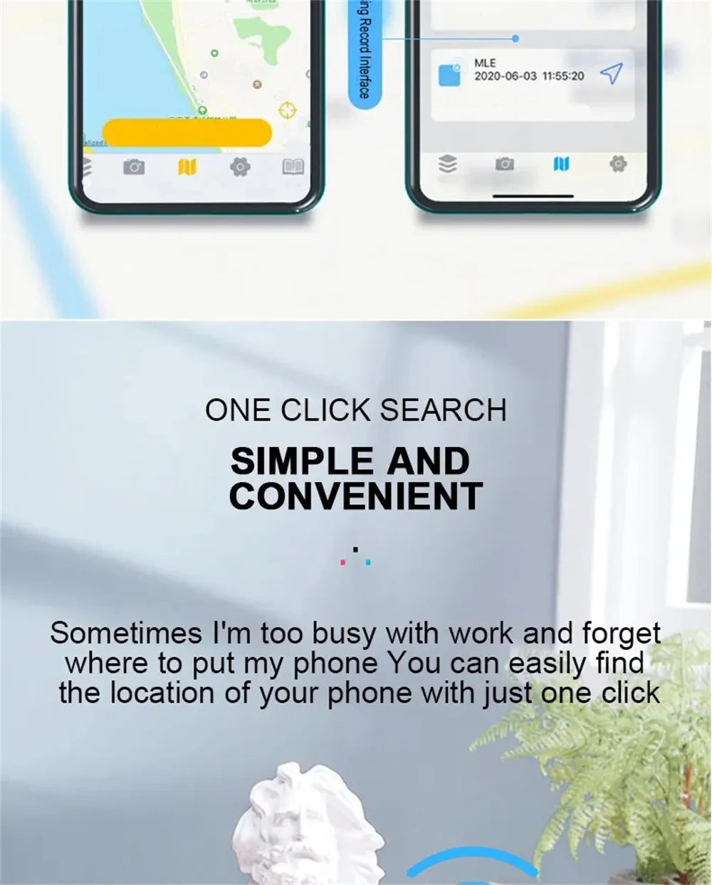S03 Mini Bluetooth Tracker with Selfie Shutter & Voice Recording