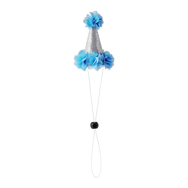 Adjustable Birthday Hat & Headdress for Dogs & Cats