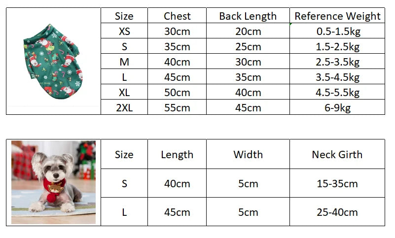 Pull, sweat à capuche et écharpe de Noël pour animaux de compagnie — Vêtements chauds et festifs pour chiens et chats