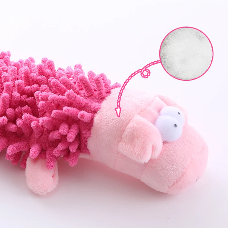 Squeaky Plush Dog Toy – Soft Fleece Chew & Teeth Grinding Toy