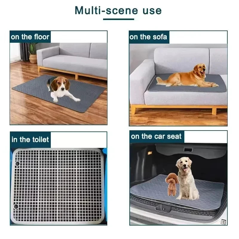 Washable Reusable Dog Pee Pad — Anti-Slip Puppy Training Mat for Home & Car