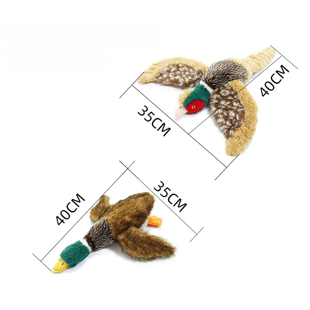 Jouet pour chien couineur en peluche canard avec avantages de nettoyage dentaire