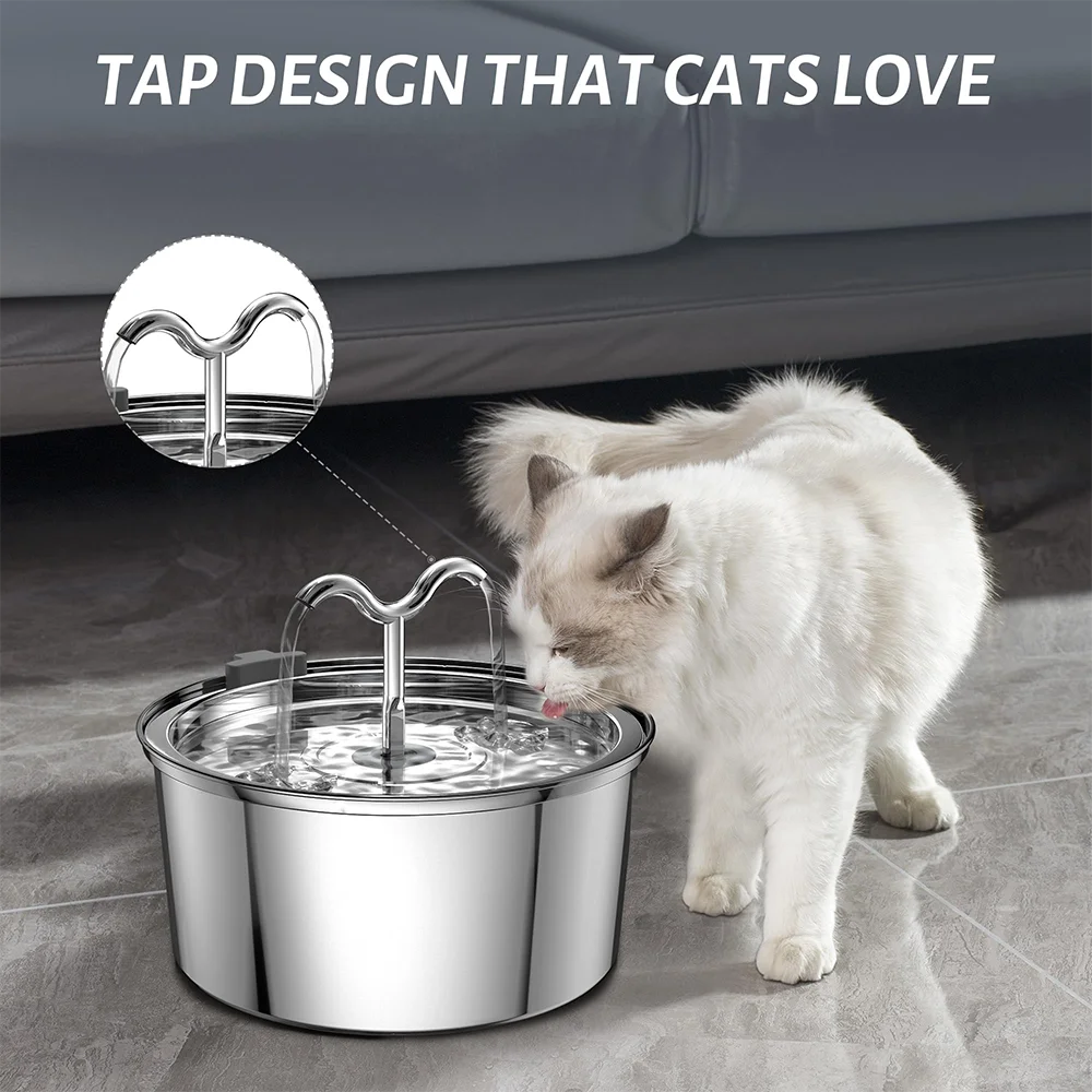 Fontaine à eau pour chat 3,2 L, fontaine de circulation avec système de triple filtration, gamelles d'eau multiples pour chats et chiens