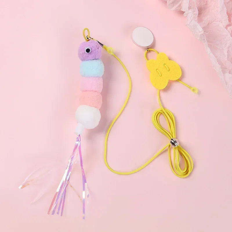 Cat Elastic Rope Toy with Bell and Door Hanger