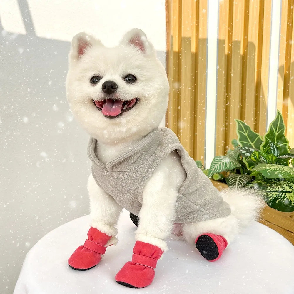 Bottes antidérapantes d'hiver pour chiens | Lot de 4 pour petits et moyens chiens et chats