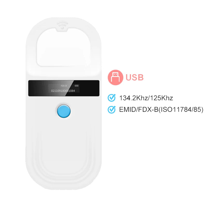 Handheld Pet Microchip Scanner & RFID Reader