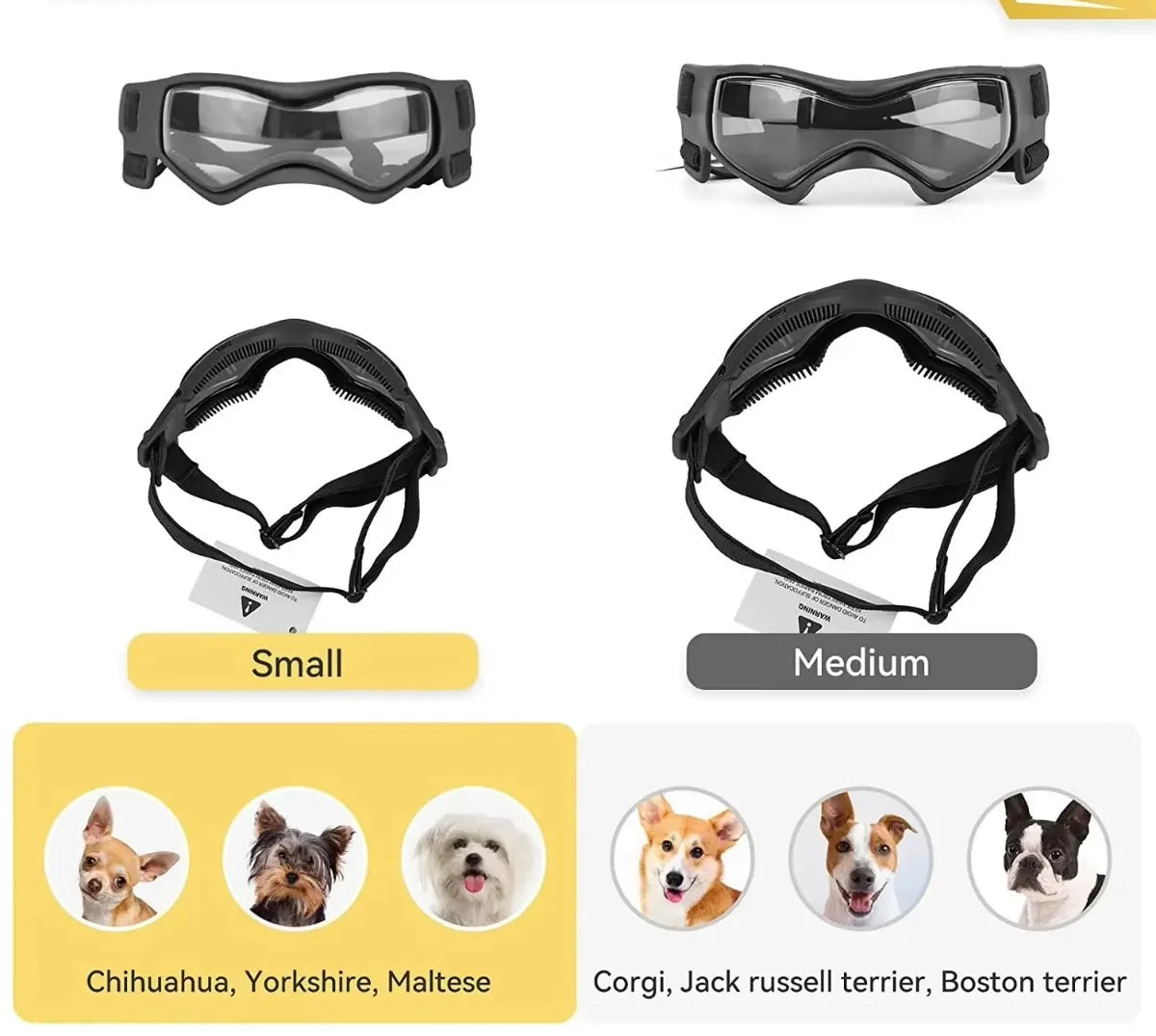 Lunettes pour chien de petite race - Lunettes de soleil de protection UV pour chiots
