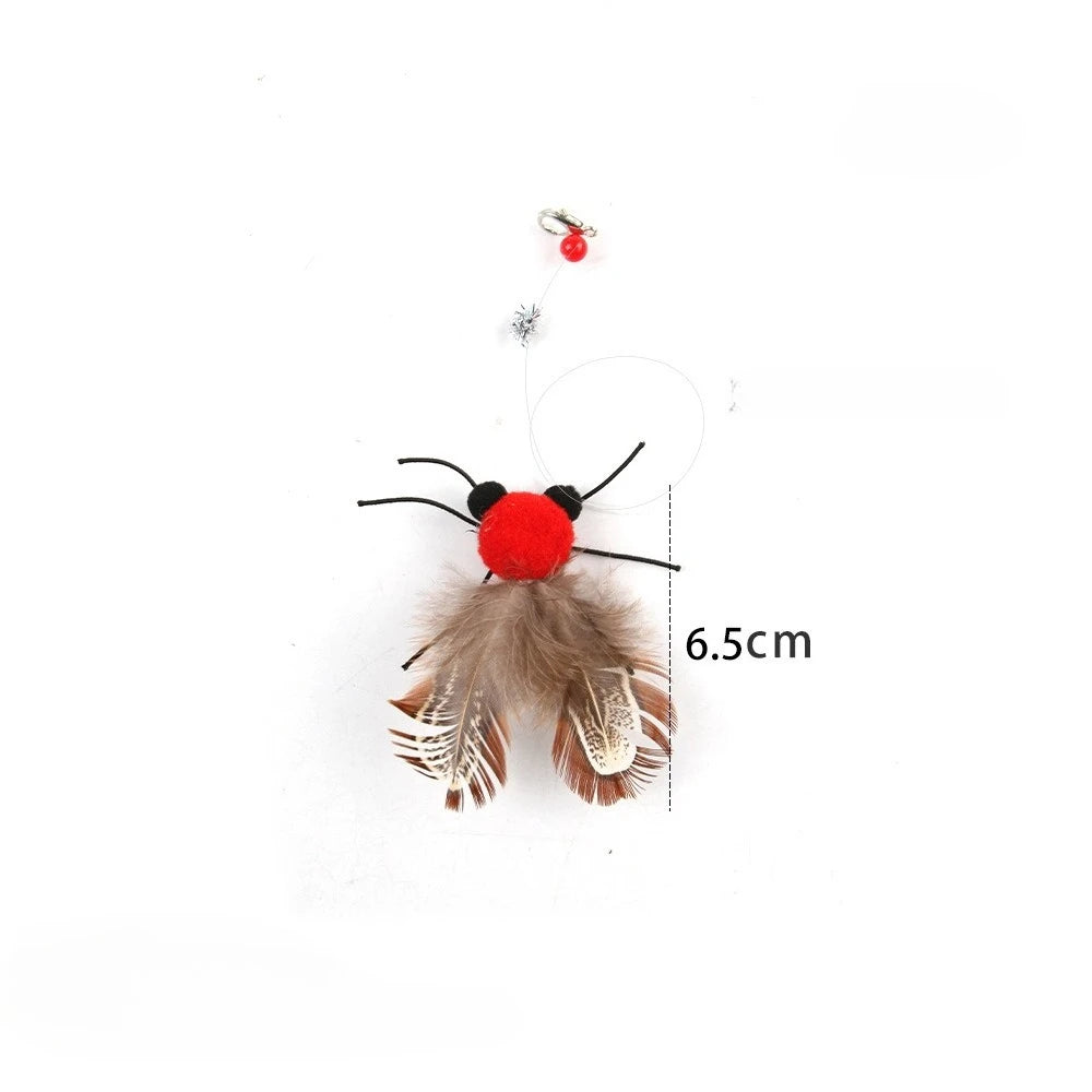 Interactive Cat Feather Toy with Bell