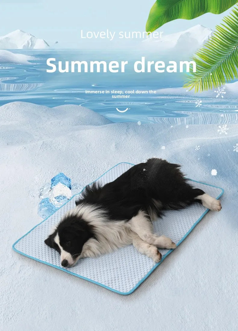 Ice Silk Cooling Mat for Cats & Dogs — Breathable Summer Pet Nest in 3 Colours & 6 Sizes