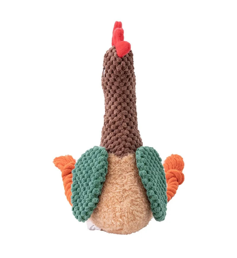 Plush Chicken Squeaky Rope Dog Toy