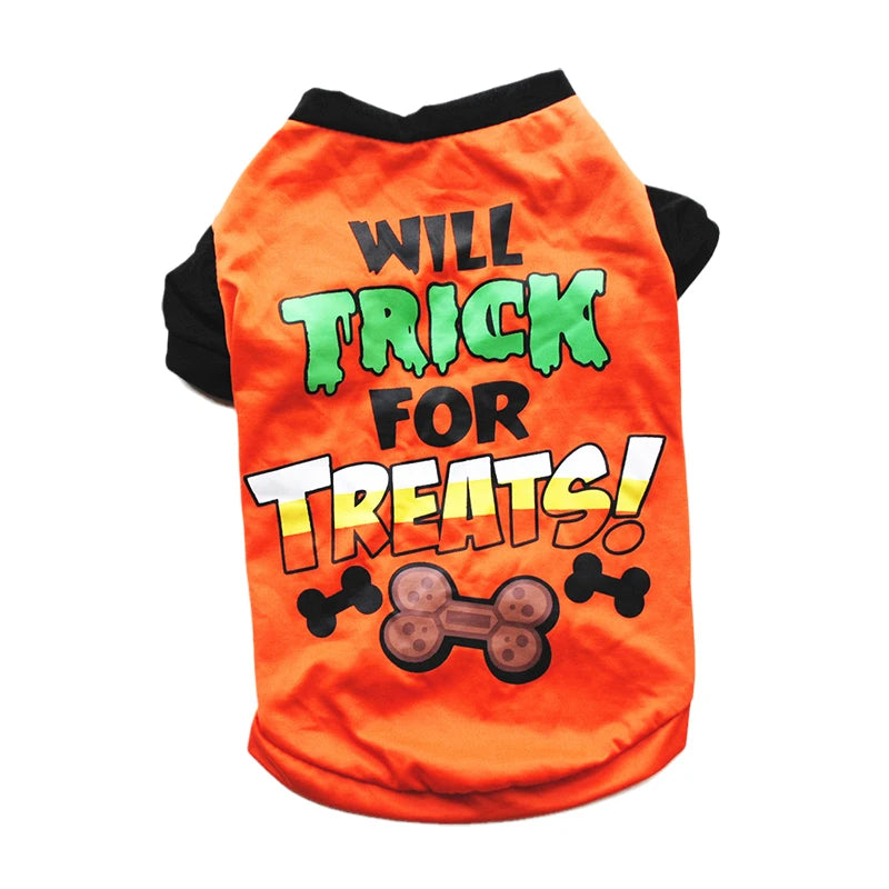 Printed Cotton T-Shirt Vest for Cats & Small Dogs
