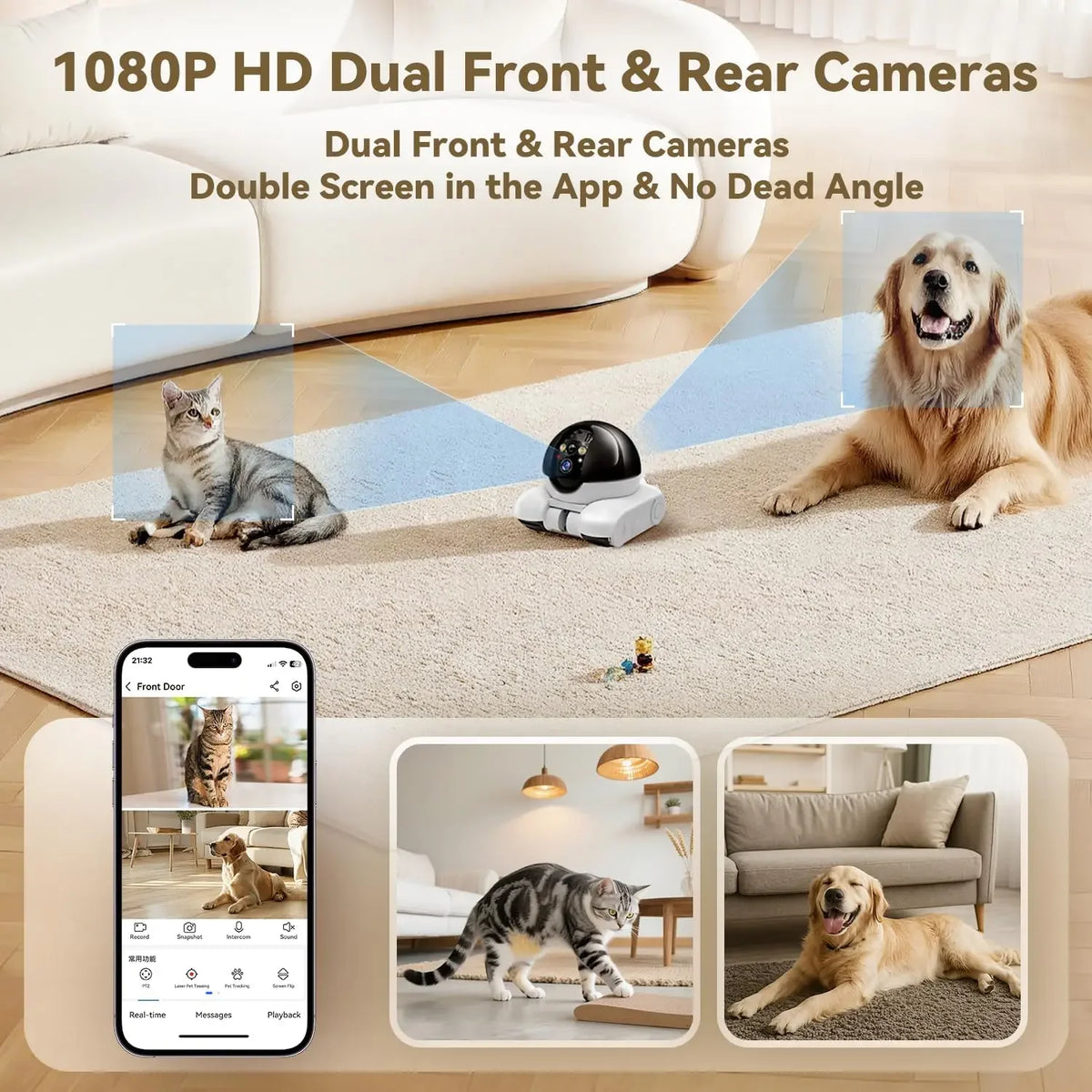 360° Smart Pet & Baby Monitor Camera with Two-Way Audio & Motion Detection