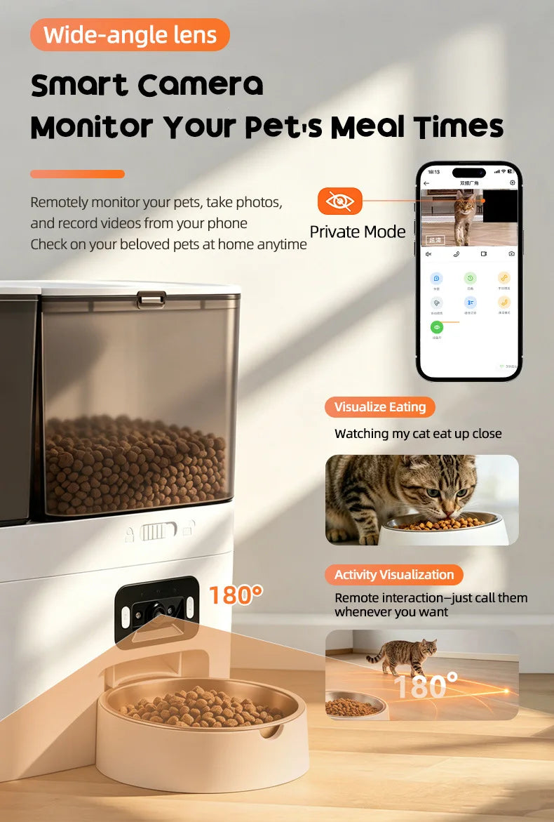 2-in-1 Smart Pet Feeder & Water Dispenser with WiFi Camera & App Control