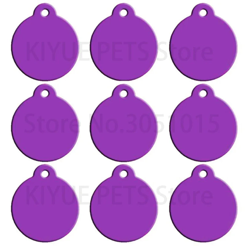Personalised Laser-Engraved Pet ID Tags – Aluminium Round Pendants, Pack of 100