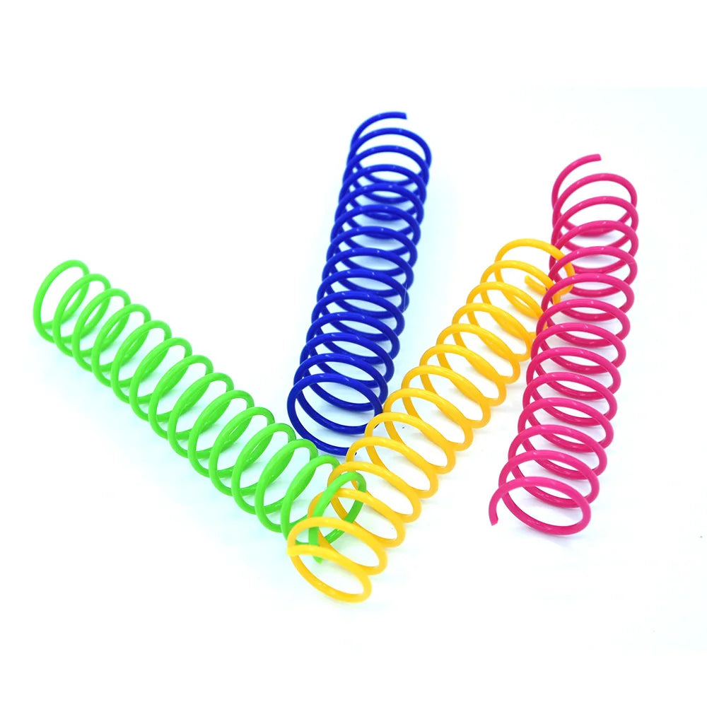 Colourful Spring Cat Toys - 4 Pack