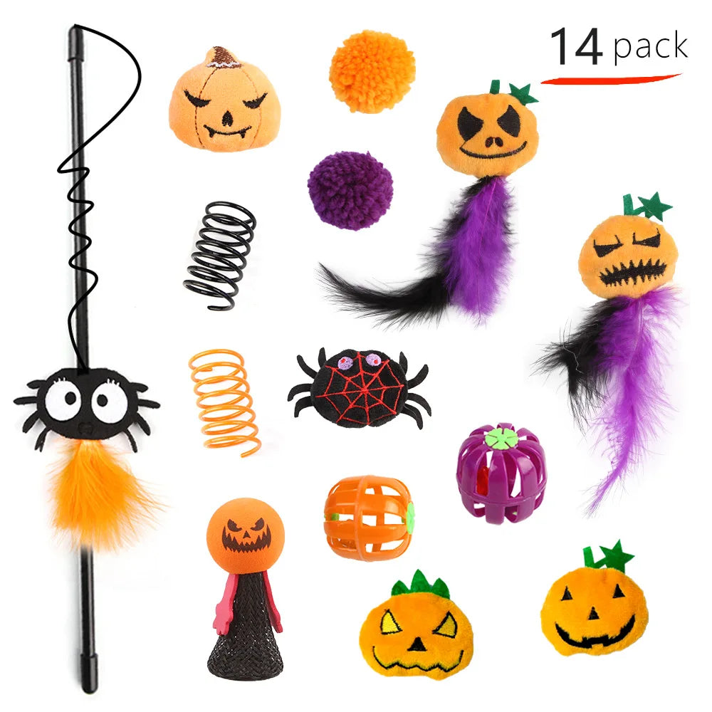 Interactive Cat Toy Variety Set with Wand, Mouse and Bell