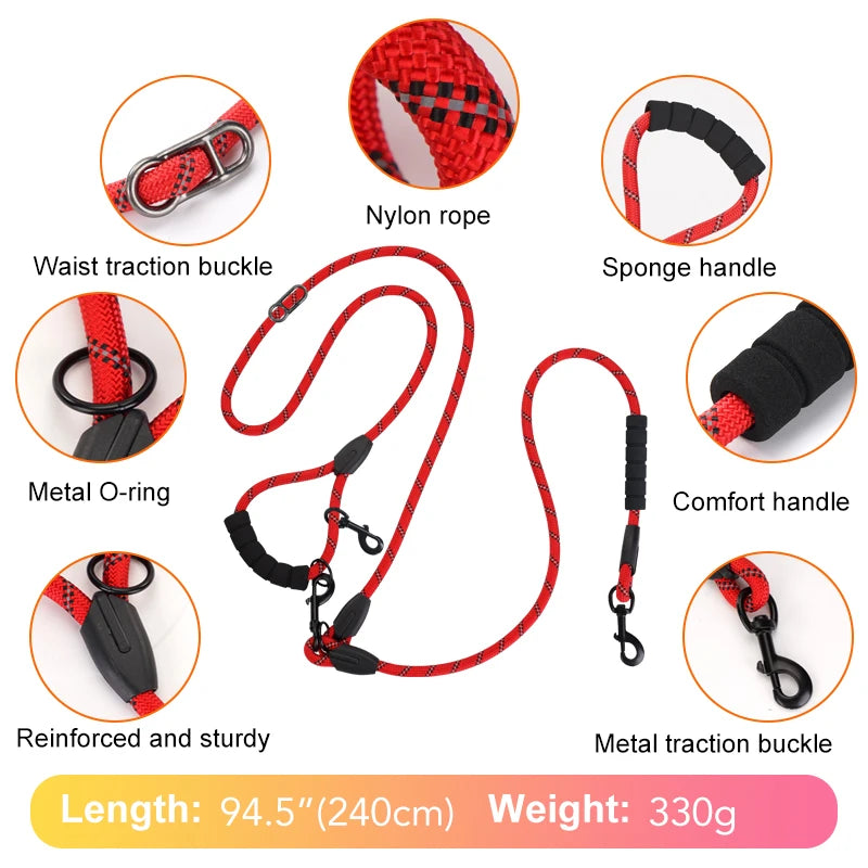 Heavy Duty Rope Dog Lead with Padded Handle – 7.8ft