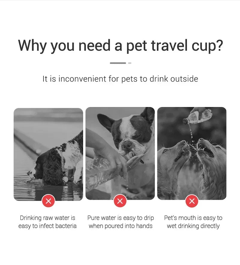 Portable Pet Travel Water Bottle with Bowl