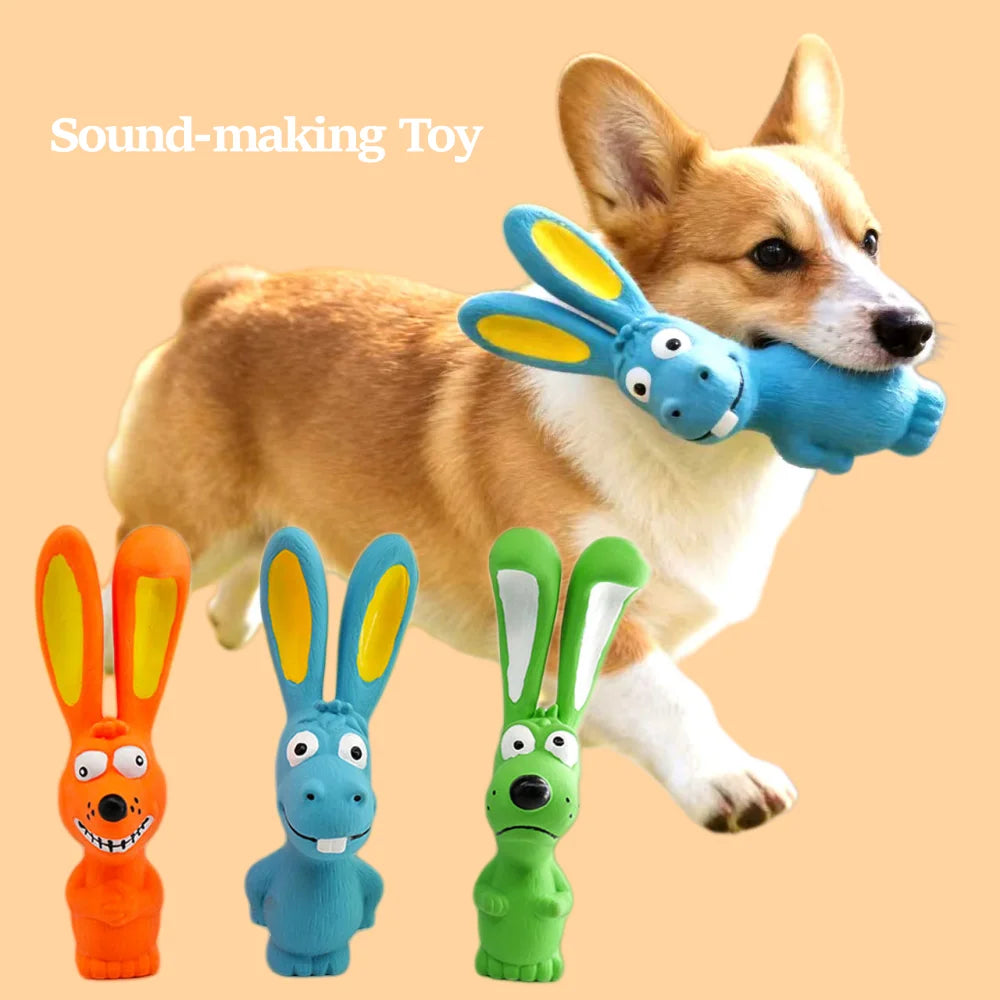 Squeaky Rabbit Latex Dog Chew Toy