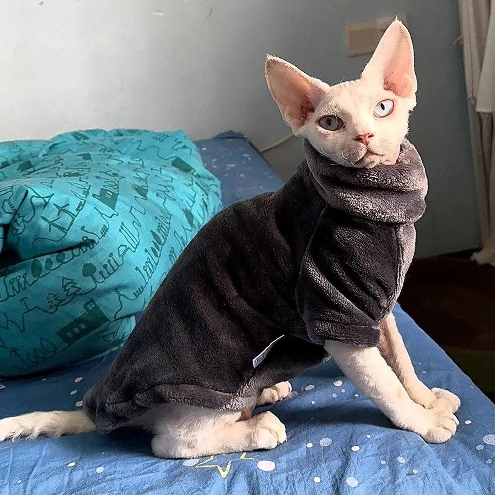 Fleece High Neck Cat Hoodie