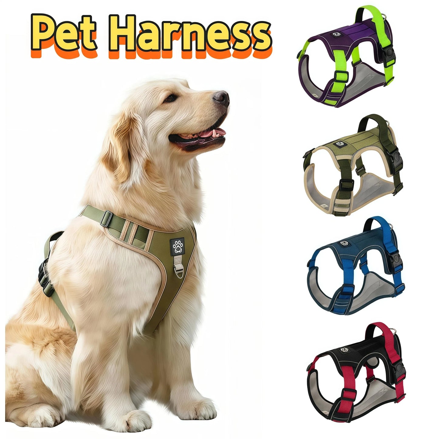 Reflective Tactical Dog Harness for Medium & Large Dogs