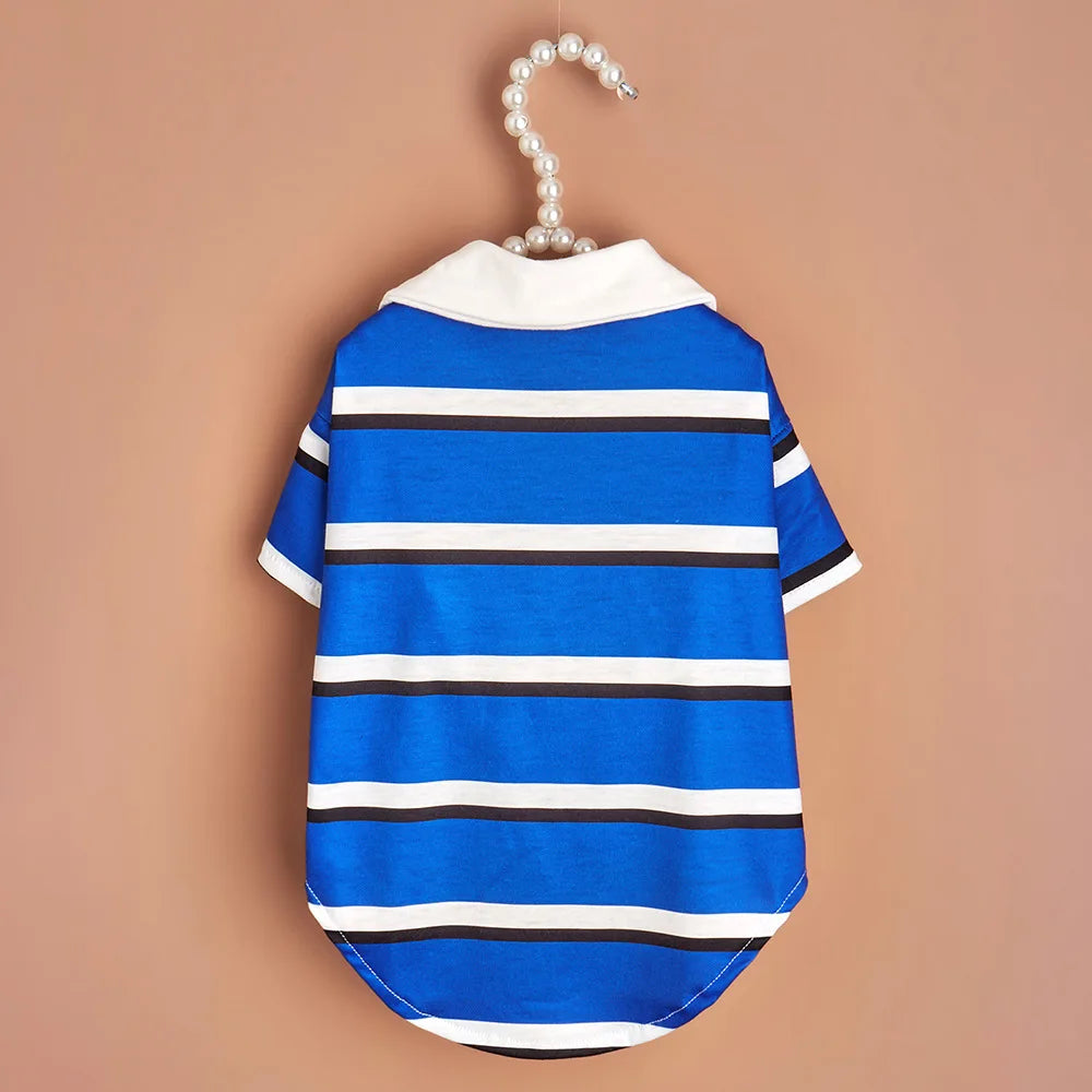 Classic Stripe Polo Shirt for Cats & Small Dogs