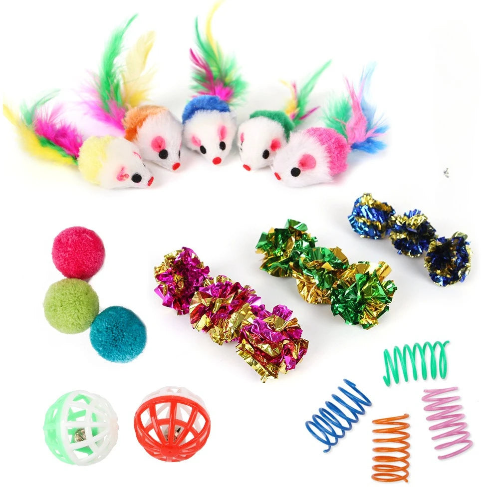 Ensemble de jouets en forme de poisson avec grelot pour chat (contient de l'herbe à chat)