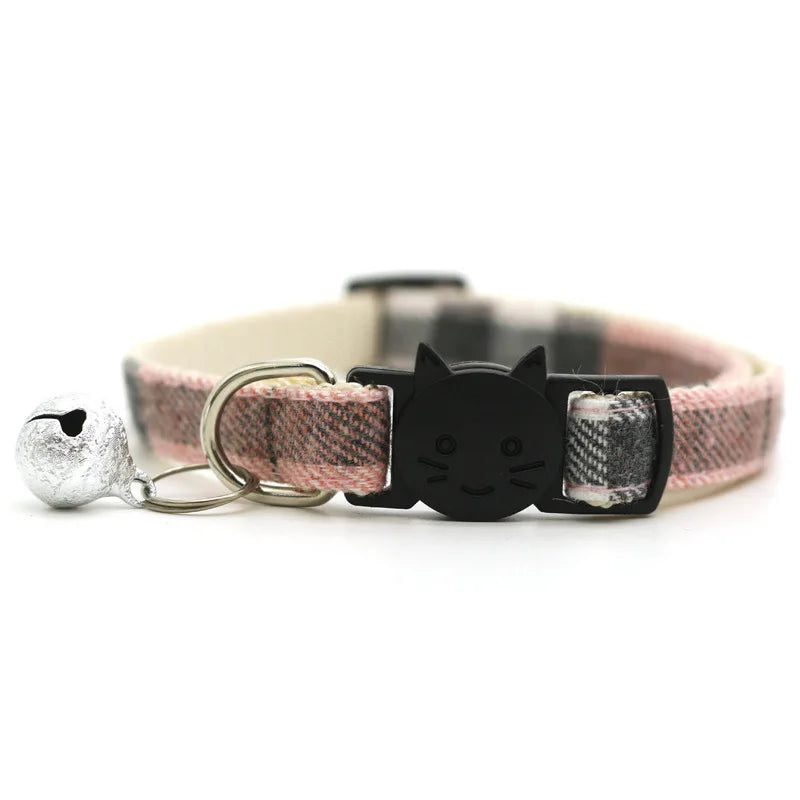 Adjustable Reflective Cat Collar with Bell and Buckle