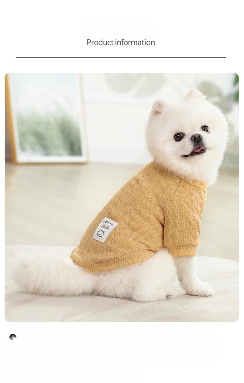 Knitted Dog Sweater for Autumn and Winter