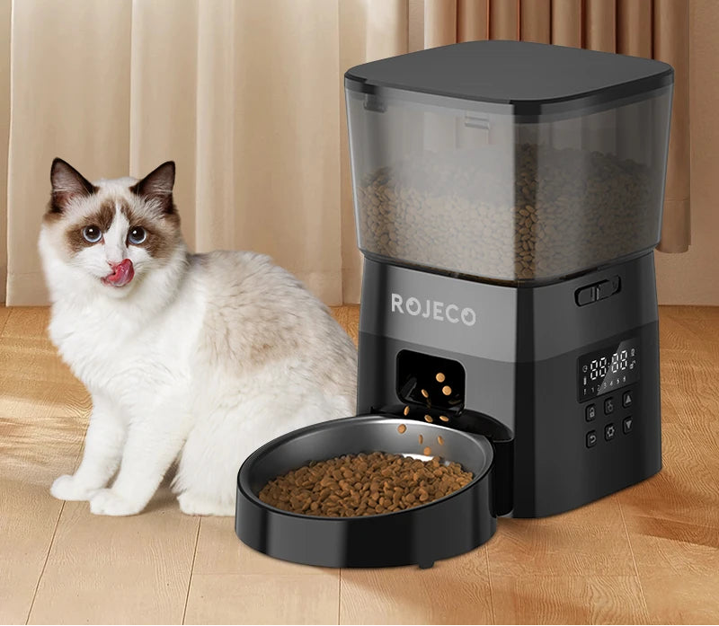 Smart Automatic Pet Feeder & Kibble Dispenser — Button Version