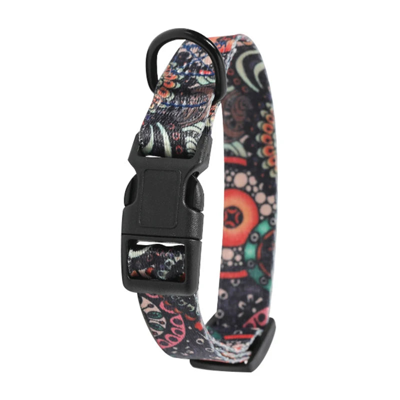 Bohemian Style Dog Collar & Leash Set – Adjustable for Small, Medium & Large Dogs