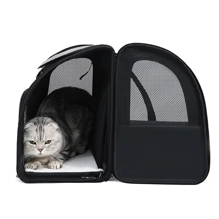 Expandable Pet Carrier Backpack with Plush Pad