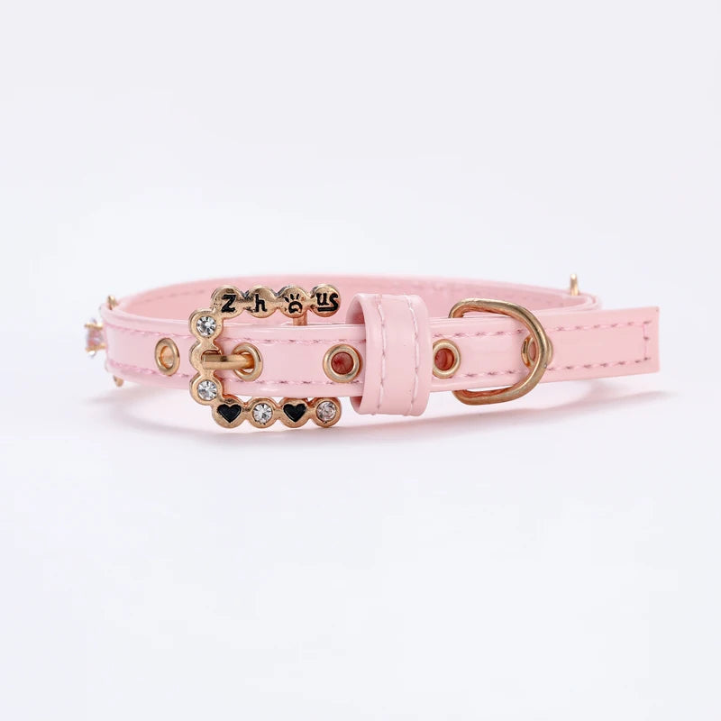 Rhinestone & Pearl Cat Collar Necklace