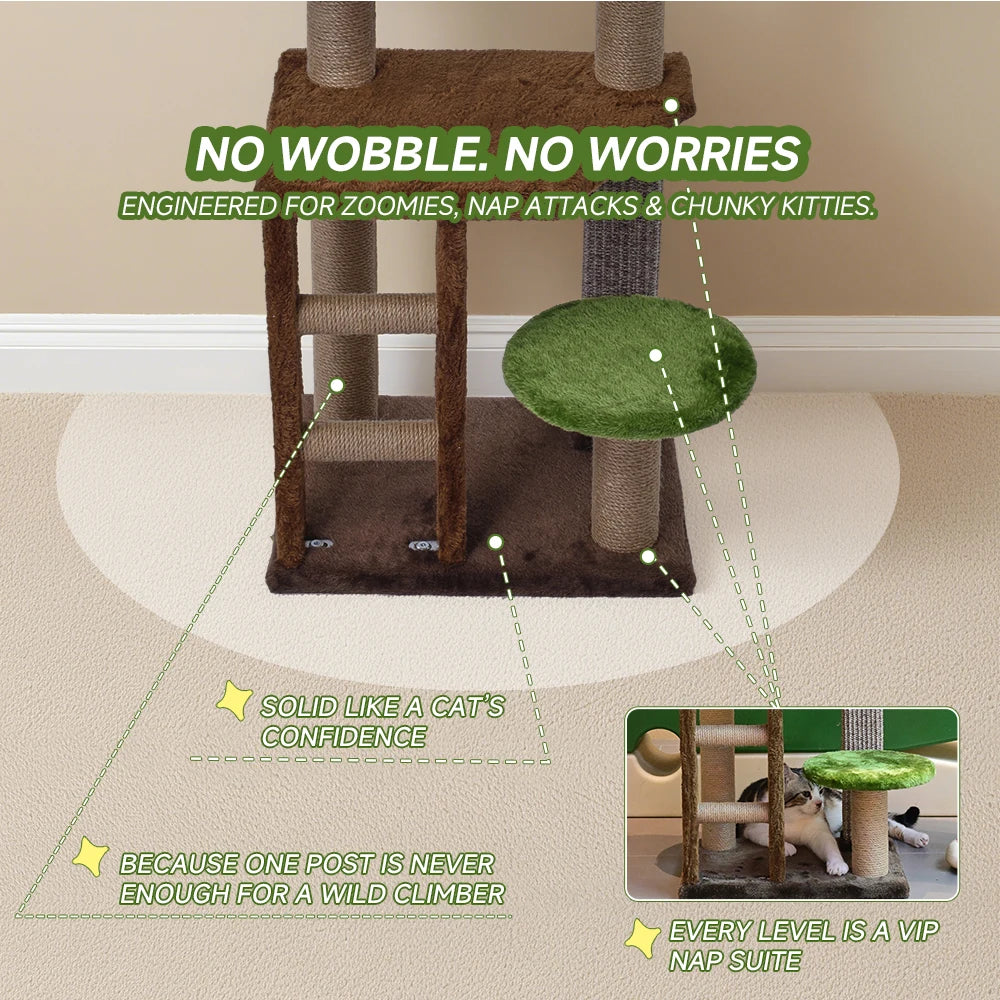 Multi-Tier Cat Tree with Scratching Post & Perch