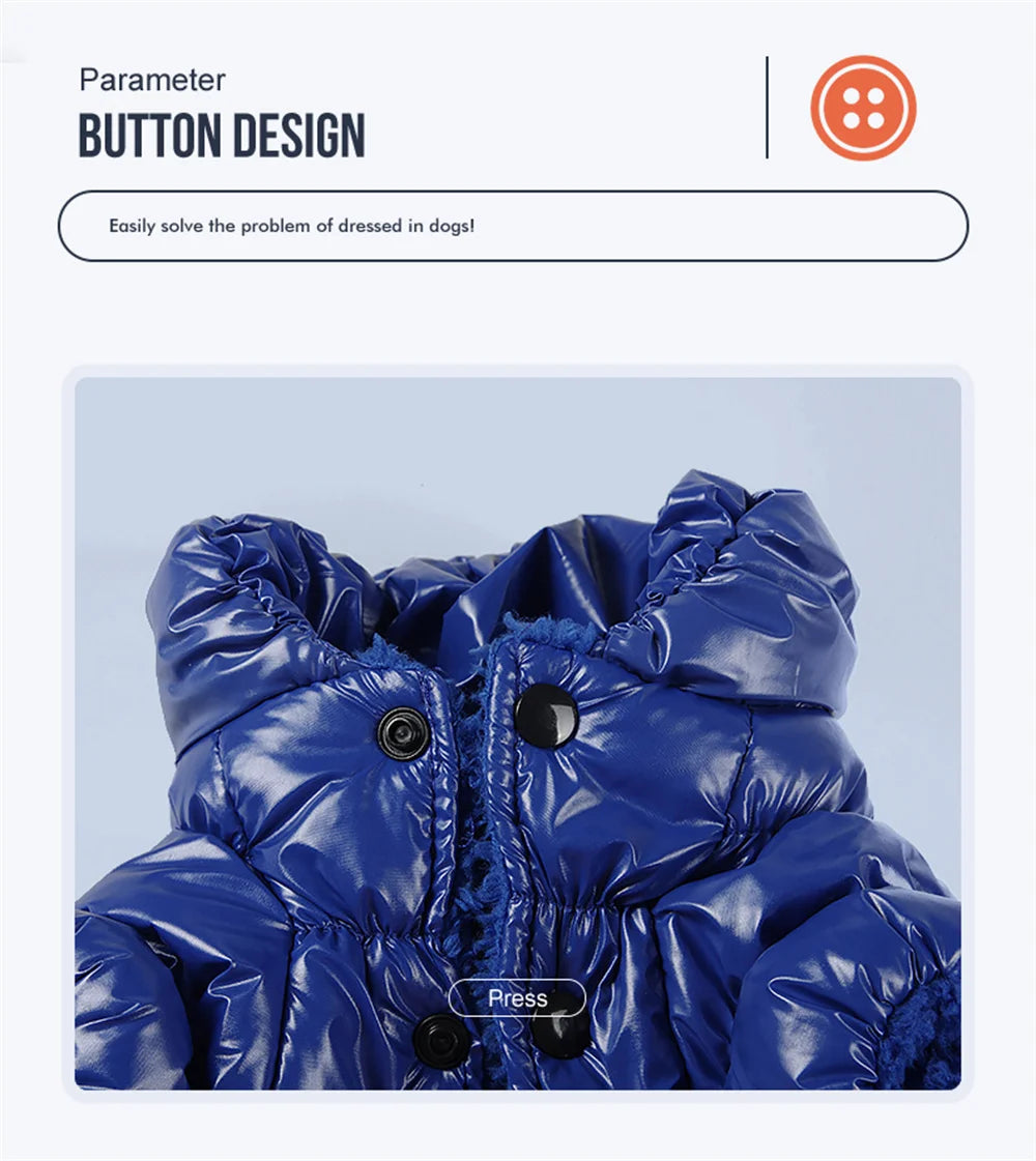 Waterproof Fleece Dog Jumpsuit with D-Ring for Small Dogs