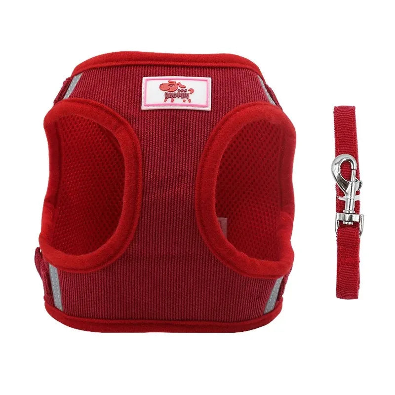 Harnais tactique pour chien avec laisse – Harnais de poitrine réglable pour chiens de petite à grande taille