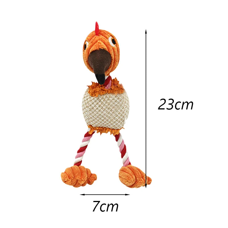 Animal Shaped Squeaky Fleece Chew Toy for Small Dogs