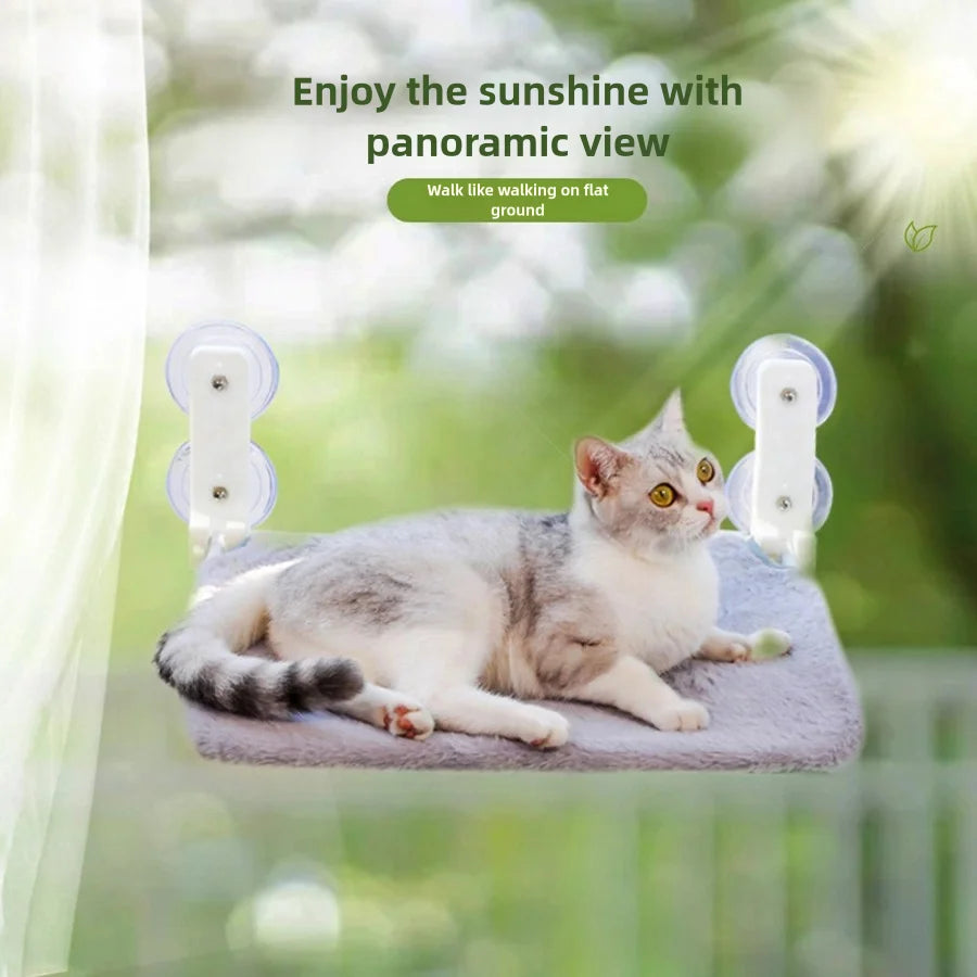 Assembly-Free Cat Window Hammock – Plush or Mesh Perch with Suction Cups