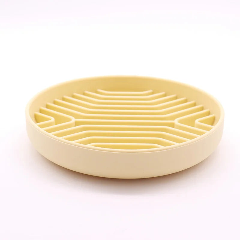 Silicone Slow Feeder Bowl with Non-Slip Mat for Dogs & Cats