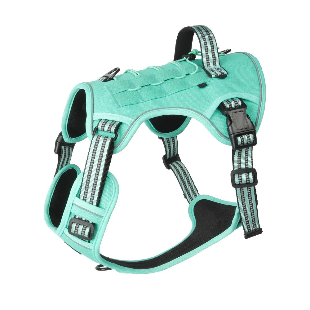 No-Pull Reflective Tactical Dog Harness Vest