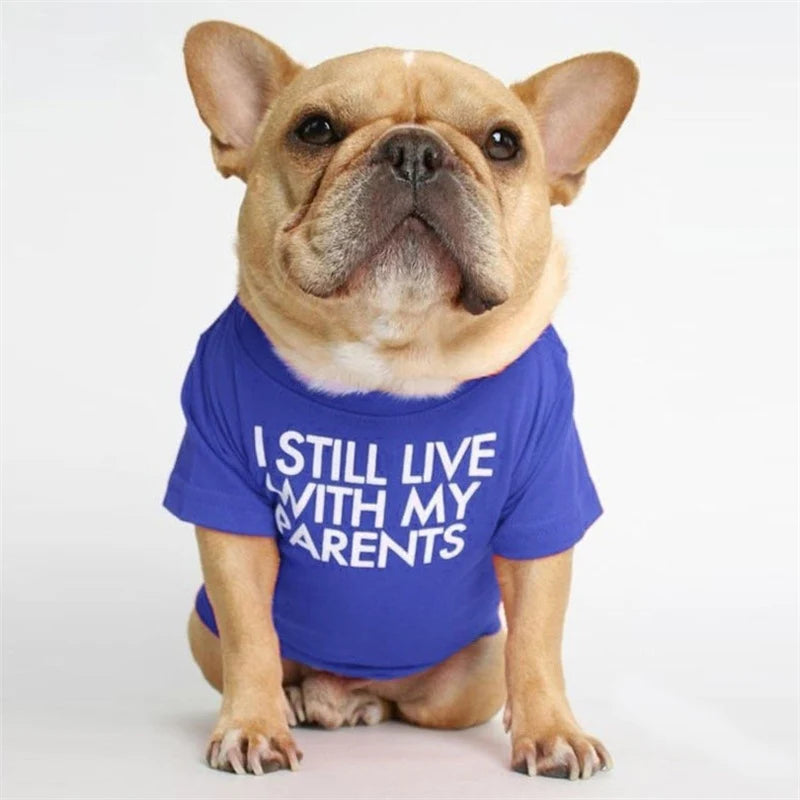 Spring Summer Pet Dog Clothes Round Neck T-shirt for Small Dogs French Bulldog Shiba Inu Puppy Pullovers Letter Print Vest