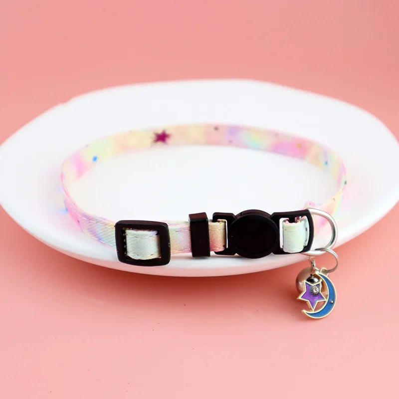 Colourful Butterfly & Star Pet Collar with Bell