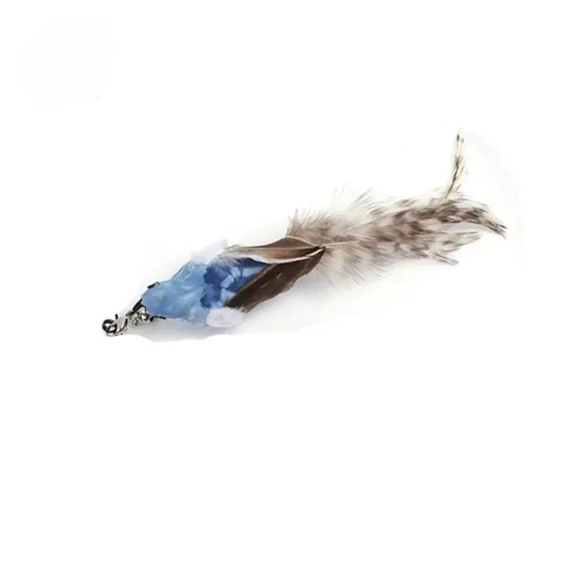 Interactive Feather Wand Cat Toy with Bell