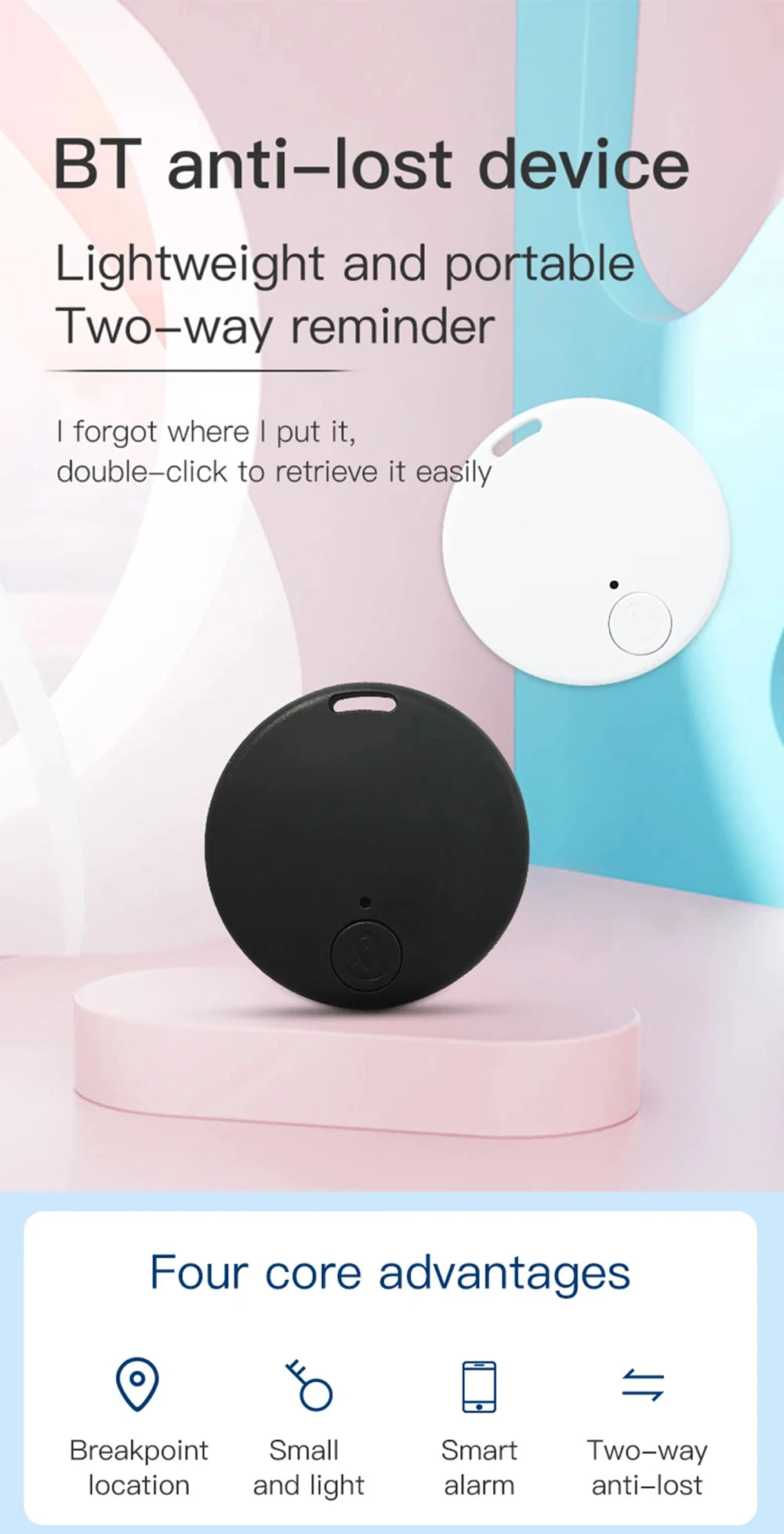 F17 Mini Bluetooth Anti-Lost Tracker — 30+ Hour Battery Included