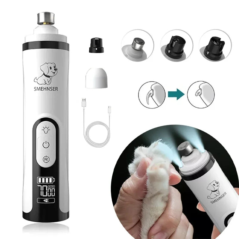 USB Rechargeable Pet Nail Grinder with LED