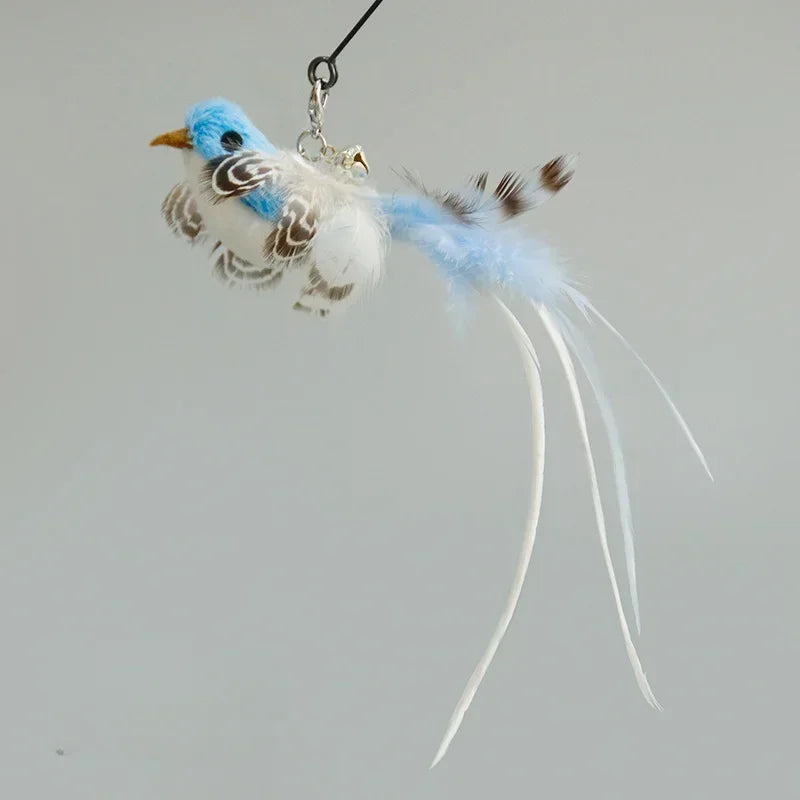 Interactive Feather Wand Cat Toy with Bell