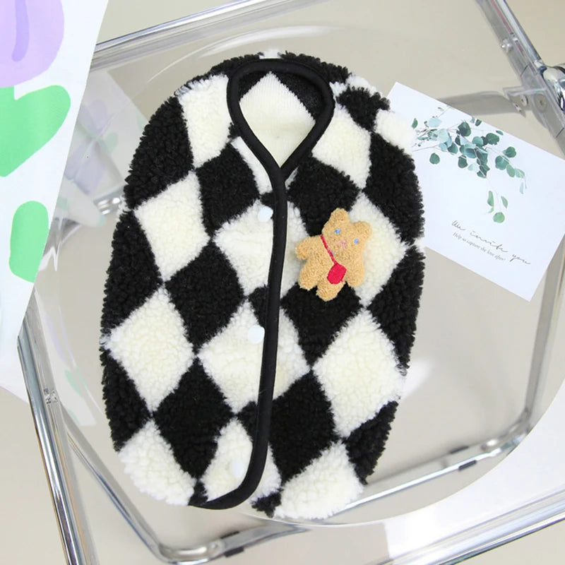 Floral Print Coral Fleece Jacket for Cats & Small Dogs