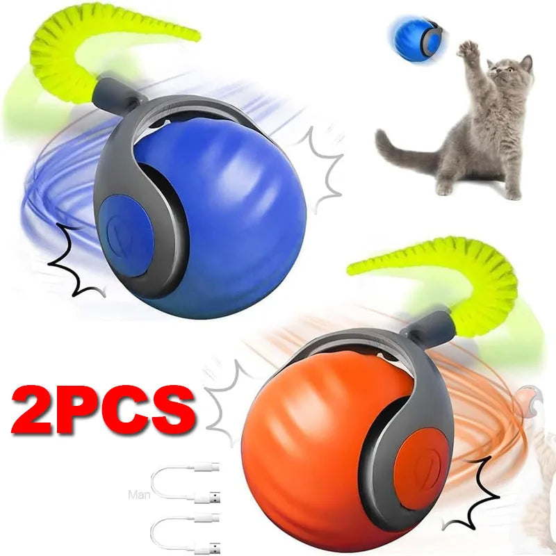 Smart Touch & Motion Activated Rolling Ball Toy for Cats & Dogs
